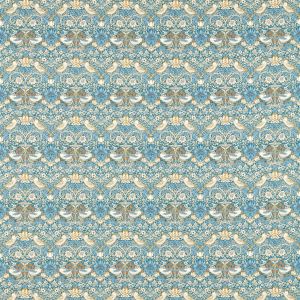 William Morris Strawberry Thief Fabric Denim Spice F1678/06