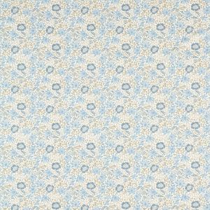William Morris Mallow Fabric Denim Ivory F1680/03