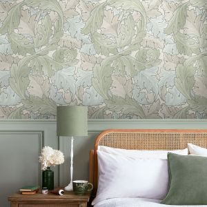 Acanthus Wallpaper Sage / Duck Egg 124228 William Morris At Home