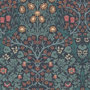 Navy William Morris At Home Blackthorn Wallpaper 124251