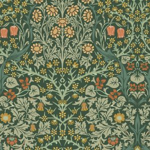 Deep Green William Morris At Home Blackthorn Wallpaper 124252