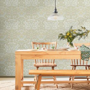 Blackthorn Sage Green William Morris At Home Wallpaper 124253