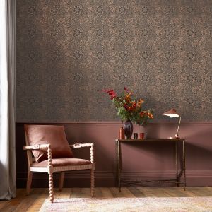 William Morris At Home Floral Wallpaper Fibrous Charcoal 124254