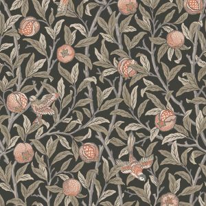 William Morris At Home Charcoal Bird & Pomegranate Wallpaper 124258