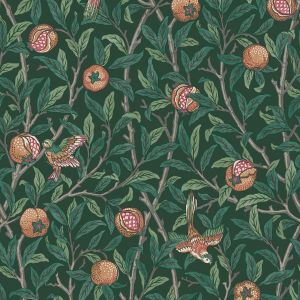 Deep Green William Morris At Home Bird & Pomegranate Wallpaper 124260