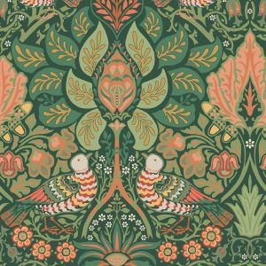 William Morris At Home Dove & Rose Wallpaper  Green