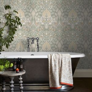 Damask Floral Dove Wallpaper Spring Garden