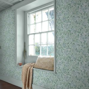 William Morris At Home Honeysuckle Wallpaper Blue / Teal 140485