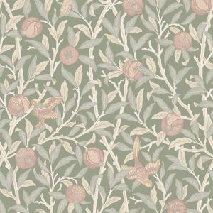 William Morris At Home Bird & Pomegranate Wallpaper Rose Garden 140502