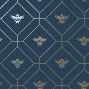 Honeycomb Bee Wallpaper Navy World of Wallpaper 50401