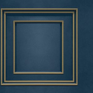 Forbidden Fruit Panel Wallpaper Navy Blue Gold World of Wallpaper 39007