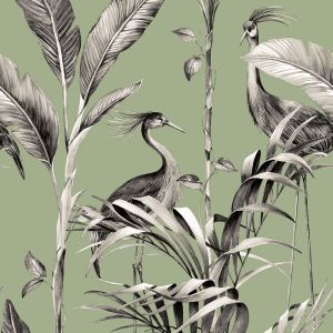 Sage Green Azzurra Leaf Wallpaper World of Wallpaper 