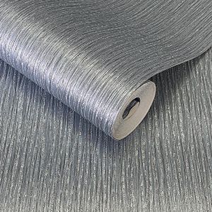 Metallic Texture Wallpaper Steel Blue - Roma