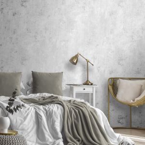Grey and Silver Industrial Texture Wallpaper By World of Wallpaper