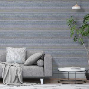 Strata Marble Wallpaper Blue / Gold World of Wallpaper 3101