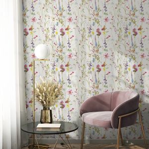Dainty Floral Wallpaper White and Multi World of Wallpaper