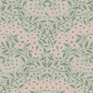 Vintage Floral Wallpaper Sage / Pink World of Wallpaper AF0037