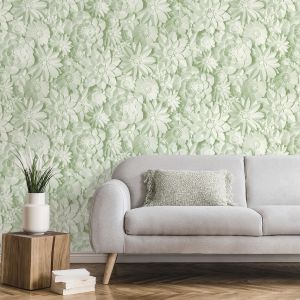 3D Floral Effect Wallpaper