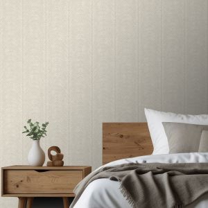 Neutral Herringbone Wallpaper WOW158