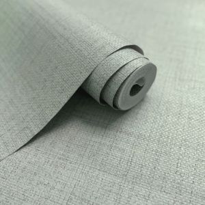 Sage Green Textured  Weave Heavyweight Vinyl Wallpaper 