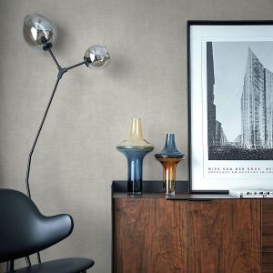 World of Wallpaper WOW162 Linen Textured Heavyweight Vinyl Wallpaper Grey