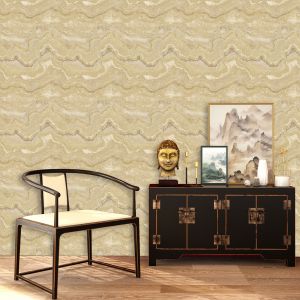 World of Wallpaper WOW165 Mila Marble Textured Heavyweight Vinyl Wallpaper Beige / Gold