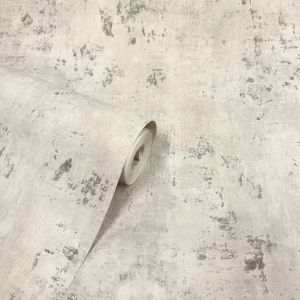 Soho Concrete Textured Heavyweight Vinyl Wallpaper Grey / Silver World of Wallpaper WOW168 new roll shot