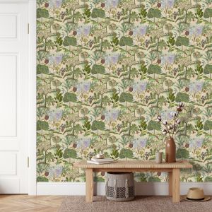 Paradise Bird Garden Wallpaper Neutral World of Wallpaper WOW178