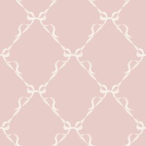 Bow Pattern Wallpaper Pink / Cream World Of Wallpaper 50480