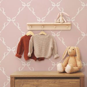 Pink / Cream Bow Wallpaper World Of Wallpaper 50480
