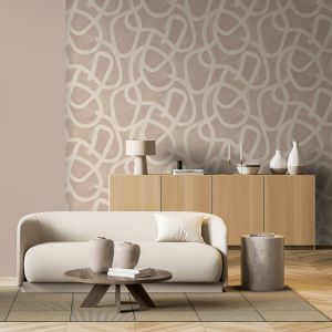 World of Wallpaper 91502 Linear Swirl Wallpaper Plaster Pink