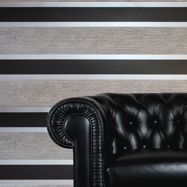 black and silver stripe wallpaper