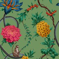 Forbidden Fruit Floral Wallpaper Green Belgravia 39002
