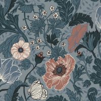 Blue 33004 Apelviken Anemone Wallpaper Blush Galerie 