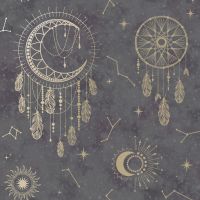 Dreamcatcher Wallpaper Black / Gold