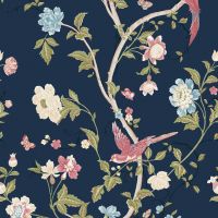 Laura Ashley Summer Palace Wallpaper Midnight Blue