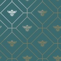 Honeycomb Bee Wallpaper Teal World of Wallpaper 50400