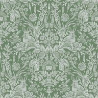 Harlen Woodland Damask Wallpaper Green World of Wallpaper 50342