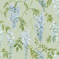 Wisteria Wallpaper Sage Green and Blue World of Wallpaper WOW118