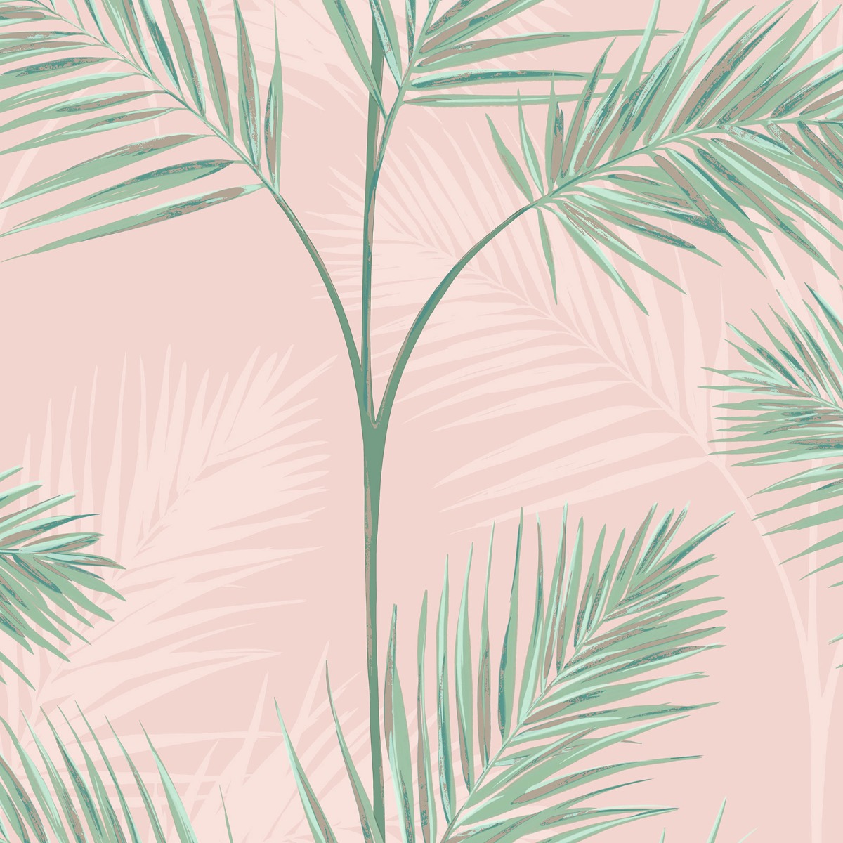 South Beach Palm Leaf Wallpaper Blush Pink Fine Decor Fd