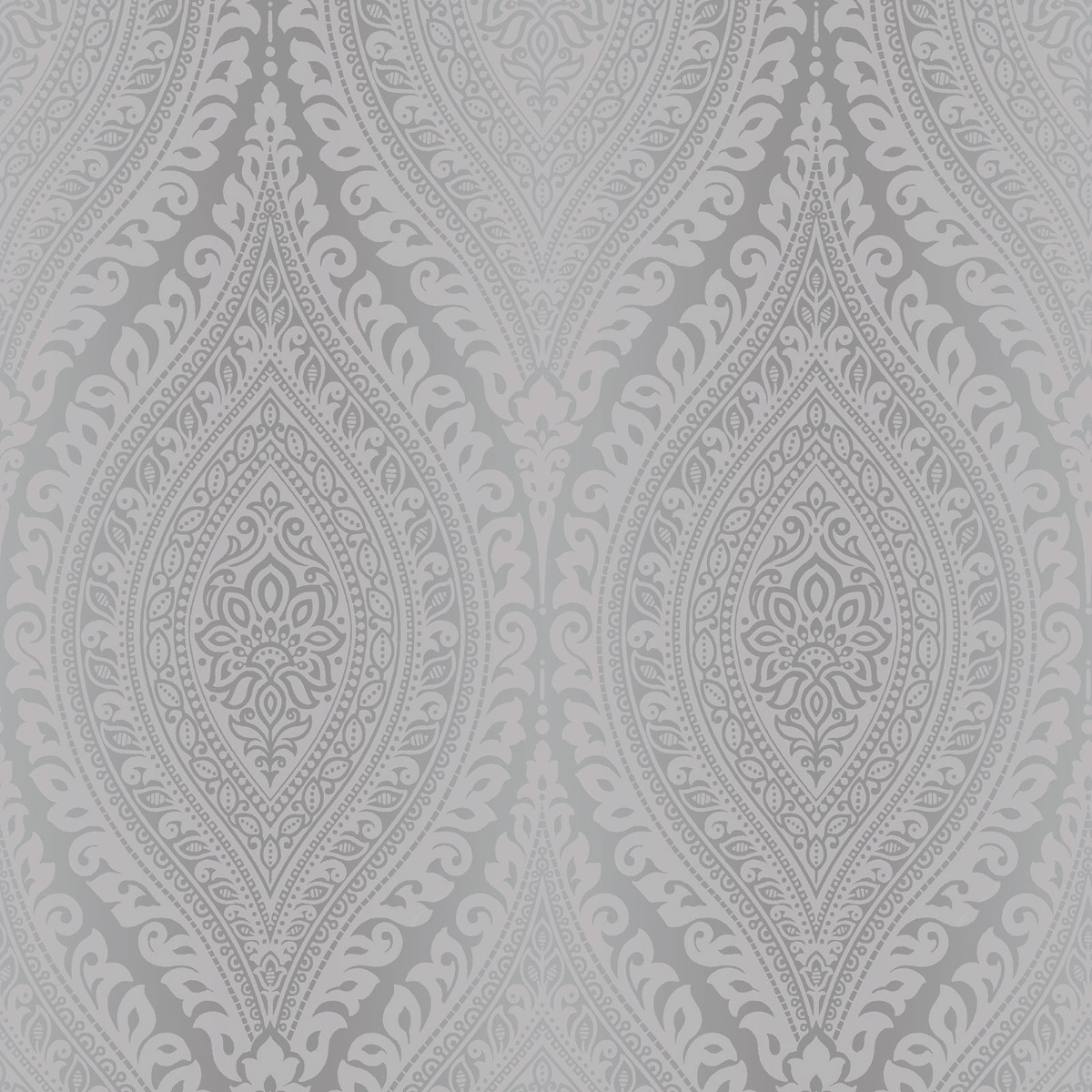 Silver A17703 Grandeco Kismet Damask Pattern Wallpaper Metallic Glitter Motif Art Deco