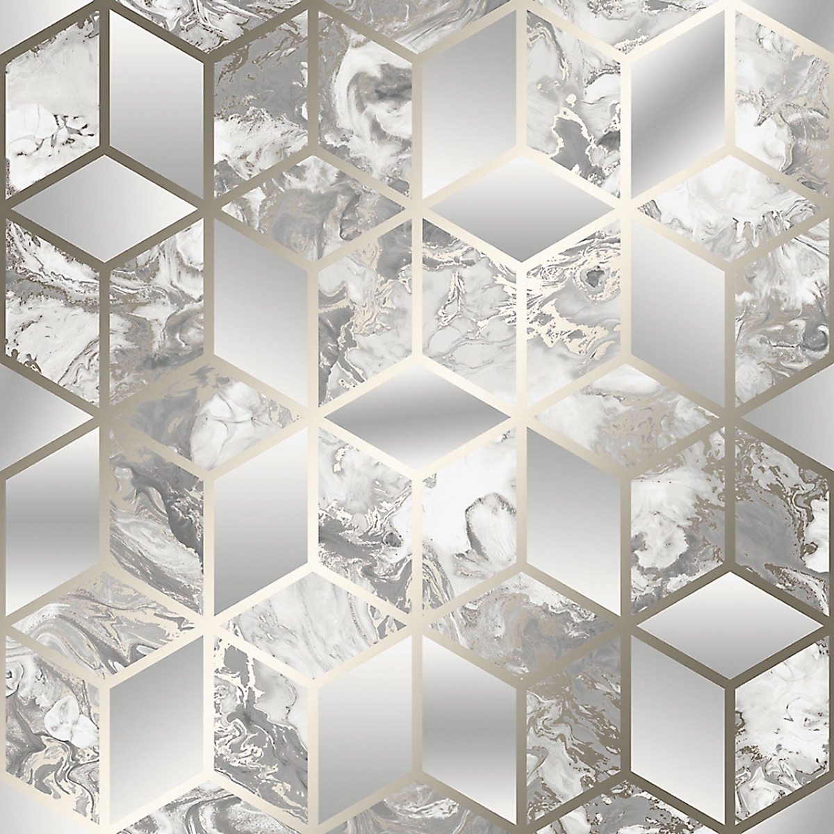 A Street Prints Geometric 3D Effect Wallpaper Squares Triangles Luxury Modern