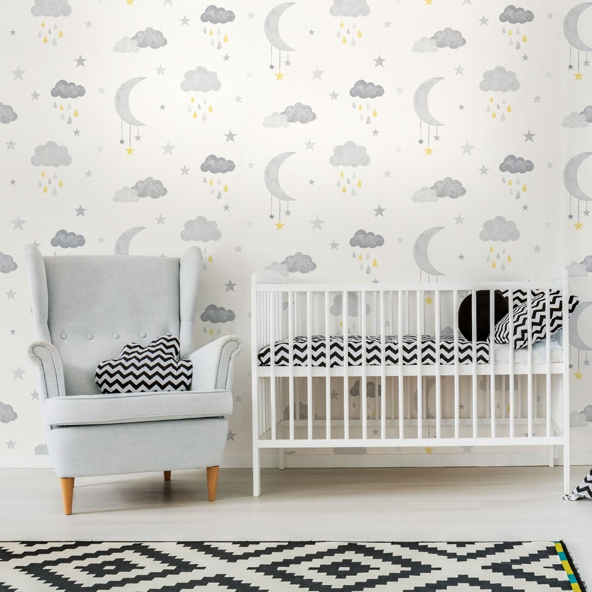 wallpaper clouds grey winter nursery