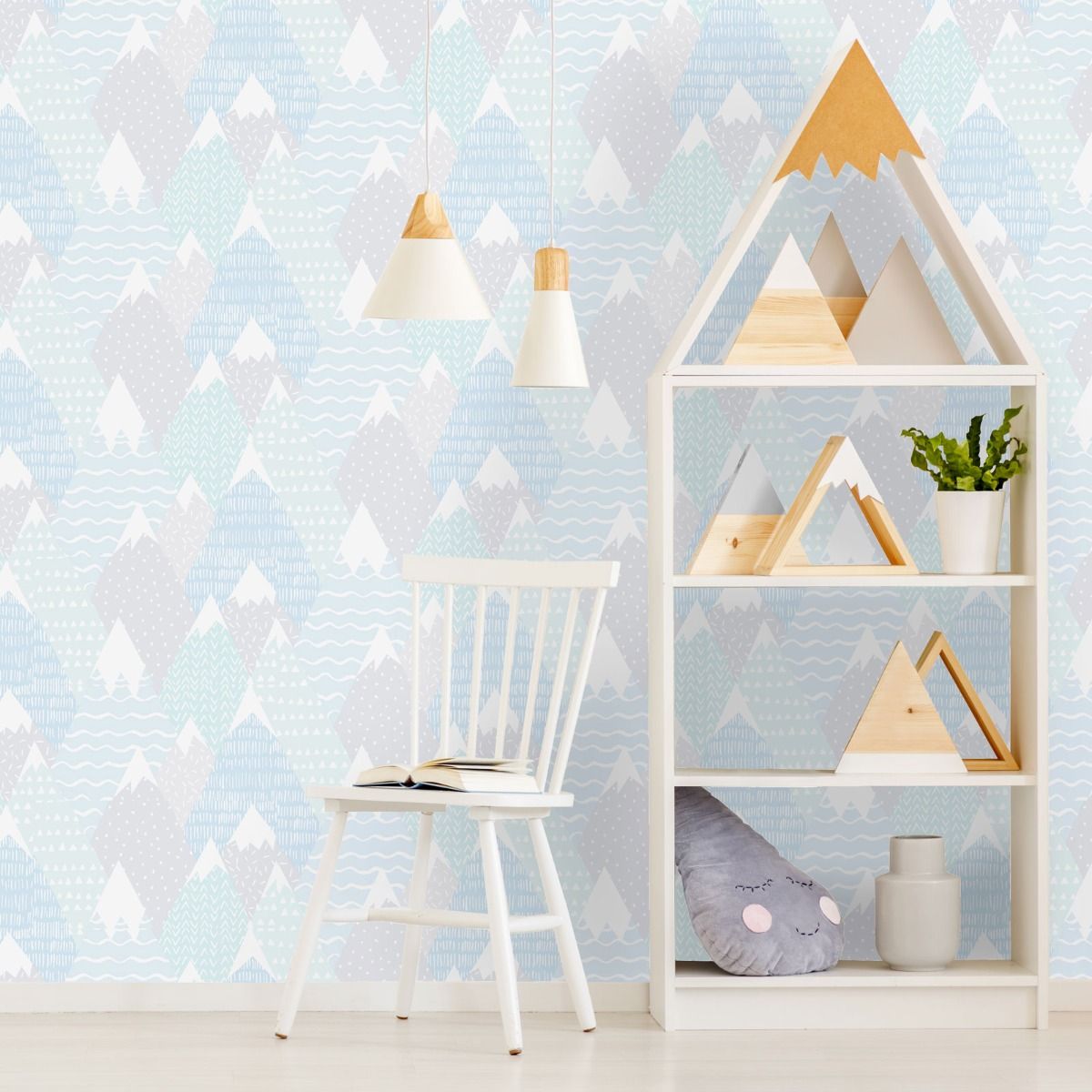 scandi mountain winter christmas wallpaper