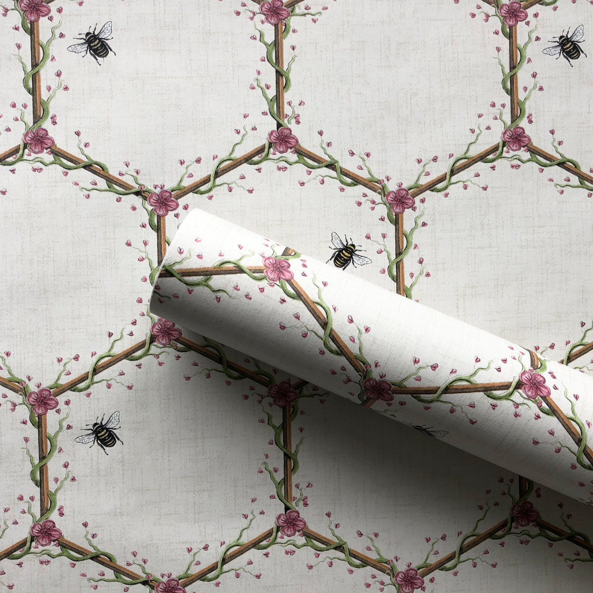 The Chateau by Angel Strawbridge Honeycomb Wallpaper Cream HON/CRE/WP