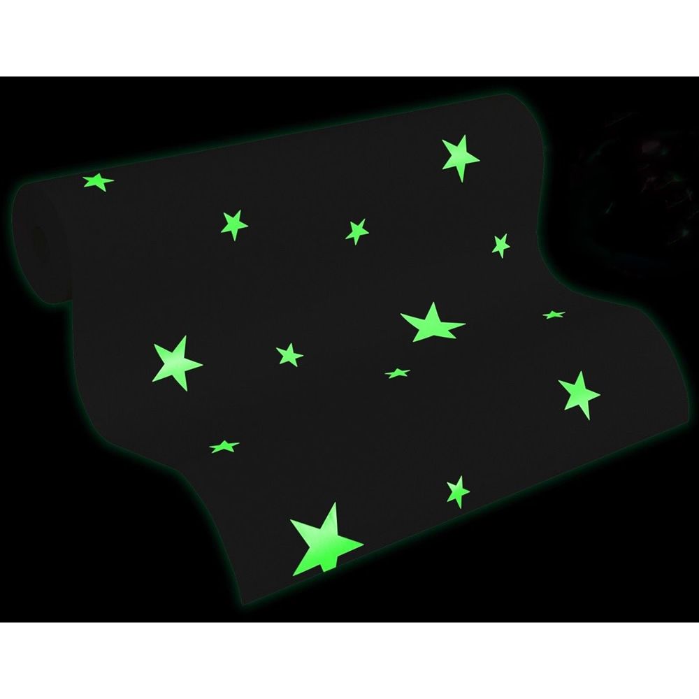 glow in the dark stars white wallpaper