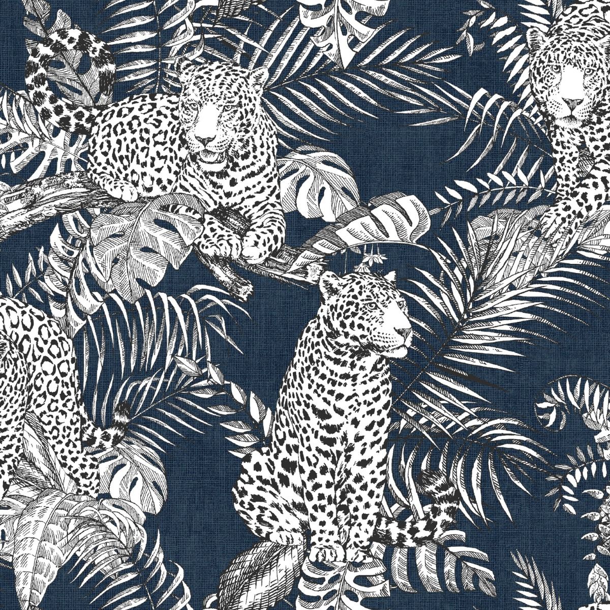 Mamboa Leopard Wallpaper Blue Muriva 173523