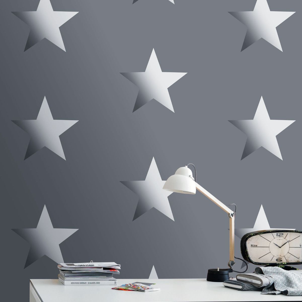 rasch wallpaper grey star