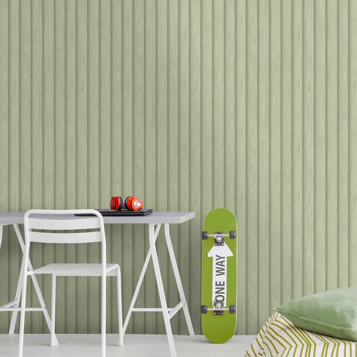 Wood Slat Holden Wallpaper Soft Green 13300