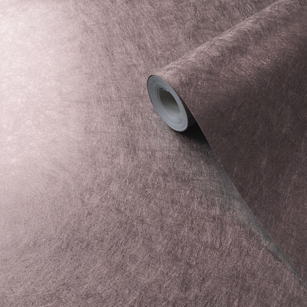 Sienna Brushed Metal Wallpaper Rose Pink Muriva